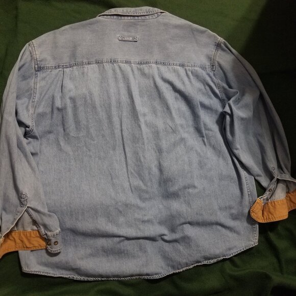 rugged: denim 3XL Faded Glory long sleeve shirt with pockets - Picture 4 of 5
